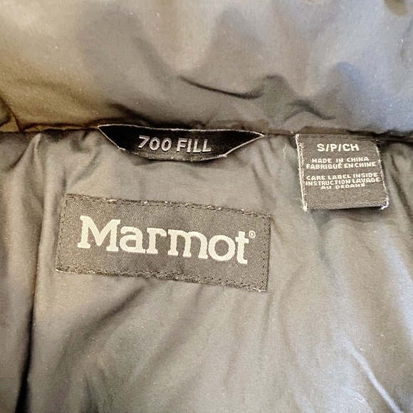 Marmot | Women's Black/White Down Snowboard/Ski Hooded Puffer Jacket | Size: S - Picture 4 of 16